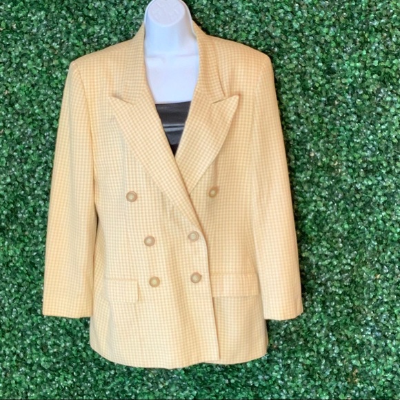 Vintage Evan Picone Check Double Breasted Blazer - Picture 9 of 13